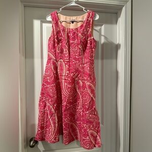 Talbots Dress Size 6 Pink Paisley